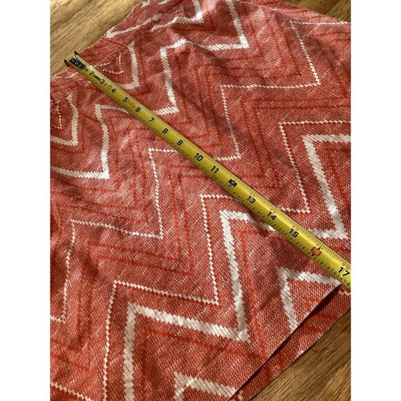 BANANA REPUBLIC Pull on Geometric Skirt Orange Size 6 Preppy Casual Linen Blend - Picture 8 of 8